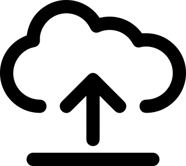 Siyah ve Beyaz Logo Simgesi PNG Biçimini Yükle. Web Sitesi Düğmesi, Mobil Uygulama Arayüzü, Dosya Aktarımı, Belge Paylaşımı, Bulut Depolama ve Veri Yedekleme için Minimalist Düz Tasarımlı Tek Renkli Ok Gönderme İşareti Grafiksel Elemanı