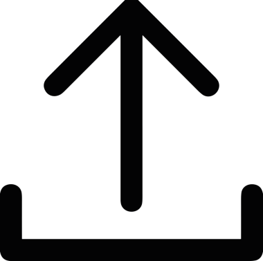 Siyah ve Beyaz Logo Simgesi PNG Biçimini Yükle. Web Sitesi Düğmesi, Mobil Uygulama Arayüzü, Dosya Aktarımı, Belge Paylaşımı, Bulut Depolama ve Veri Yedekleme için Minimalist Düz Tasarımlı Tek Renkli Ok Gönderme İşareti Grafiksel Elemanı