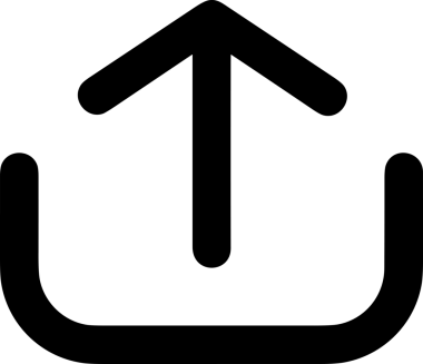 Siyah ve Beyaz Logo Simgesi PNG Biçimini Yükle. Web Sitesi Düğmesi, Mobil Uygulama Arayüzü, Dosya Aktarımı, Belge Paylaşımı, Bulut Depolama ve Veri Yedekleme için Minimalist Düz Tasarımlı Tek Renkli Ok Gönderme İşareti Grafiksel Elemanı