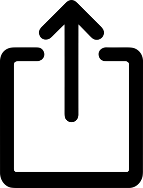 Siyah ve Beyaz Logo Simgesi PNG Biçimini Yükle. Web Sitesi Düğmesi, Mobil Uygulama Arayüzü, Dosya Aktarımı, Belge Paylaşımı, Bulut Depolama ve Veri Yedekleme için Minimalist Düz Tasarımlı Tek Renkli Ok Gönderme İşareti Grafiksel Elemanı