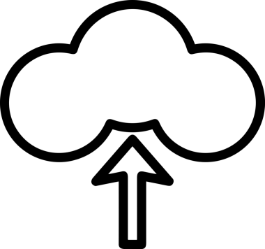 Siyah ve Beyaz Logo Simgesi PNG Biçimini Yükle. Web Sitesi Düğmesi, Mobil Uygulama Arayüzü, Dosya Aktarımı, Belge Paylaşımı, Bulut Depolama ve Veri Yedekleme için Minimalist Düz Tasarımlı Tek Renkli Ok Gönderme İşareti Grafiksel Elemanı