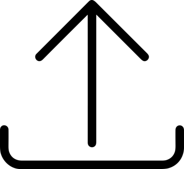 Siyah ve Beyaz Logo Simgesi PNG Biçimini Yükle. Web Sitesi Düğmesi, Mobil Uygulama Arayüzü, Dosya Aktarımı, Belge Paylaşımı, Bulut Depolama ve Veri Yedekleme için Minimalist Düz Tasarımlı Tek Renkli Ok Gönderme İşareti Grafiksel Elemanı