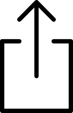 Siyah ve Beyaz Logo Simgesi PNG Biçimini Yükle. Web Sitesi Düğmesi, Mobil Uygulama Arayüzü, Dosya Aktarımı, Belge Paylaşımı, Bulut Depolama ve Veri Yedekleme için Minimalist Düz Tasarımlı Tek Renkli Ok Gönderme İşareti Grafiksel Elemanı