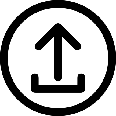 Siyah ve Beyaz Logo Simgesi PNG Biçimini Yükle. Web Sitesi Düğmesi, Mobil Uygulama Arayüzü, Dosya Aktarımı, Belge Paylaşımı, Bulut Depolama ve Veri Yedekleme için Minimalist Düz Tasarımlı Tek Renkli Ok Gönderme İşareti Grafiksel Elemanı
