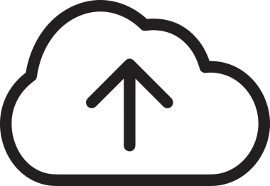 Siyah ve Beyaz Logo Simgesi PNG Biçimini Yükle. Web Sitesi Düğmesi, Mobil Uygulama Arayüzü, Dosya Aktarımı, Belge Paylaşımı, Bulut Depolama ve Veri Yedekleme için Minimalist Düz Tasarımlı Tek Renkli Ok Gönderme İşareti Grafiksel Elemanı