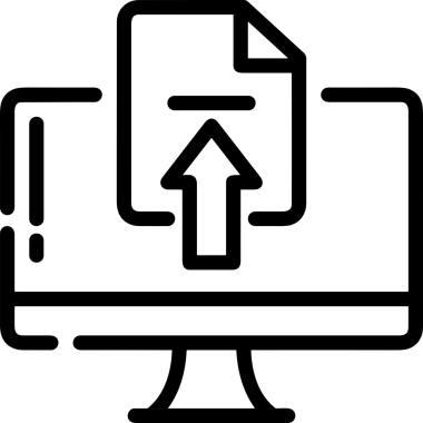 Siyah ve Beyaz Logo Simgesi PNG Biçimini Yükle. Web Sitesi Düğmesi, Mobil Uygulama Arayüzü, Dosya Aktarımı, Belge Paylaşımı, Bulut Depolama ve Veri Yedekleme için Minimalist Düz Tasarımlı Tek Renkli Ok Gönderme İşareti Grafiksel Elemanı