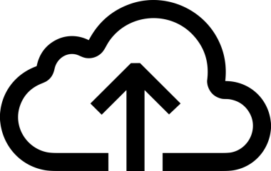 Siyah ve Beyaz Logo Simgesi PNG Biçimini Yükle. Web Sitesi Düğmesi, Mobil Uygulama Arayüzü, Dosya Aktarımı, Belge Paylaşımı, Bulut Depolama ve Veri Yedekleme için Minimalist Düz Tasarımlı Tek Renkli Ok Gönderme İşareti Grafiksel Elemanı