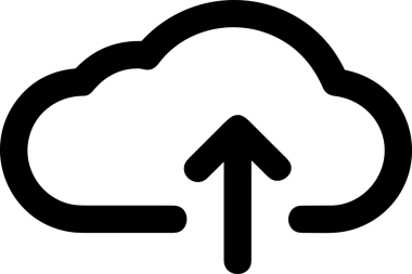 Siyah ve Beyaz Logo Simgesi PNG Biçimini Yükle. Web Sitesi Düğmesi, Mobil Uygulama Arayüzü, Dosya Aktarımı, Belge Paylaşımı, Bulut Depolama ve Veri Yedekleme için Minimalist Düz Tasarımlı Tek Renkli Ok Gönderme İşareti Grafiksel Elemanı