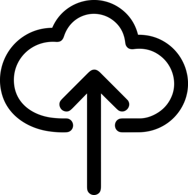 Siyah ve Beyaz Logo Simgesi PNG Biçimini Yükle. Web Sitesi Düğmesi, Mobil Uygulama Arayüzü, Dosya Aktarımı, Belge Paylaşımı, Bulut Depolama ve Veri Yedekleme için Minimalist Düz Tasarımlı Tek Renkli Ok Gönderme İşareti Grafiksel Elemanı