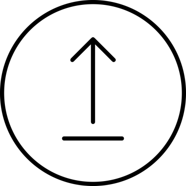 Siyah ve Beyaz Logo Simgesi PNG Biçimini Yükle. Web Sitesi Düğmesi, Mobil Uygulama Arayüzü, Dosya Aktarımı, Belge Paylaşımı, Bulut Depolama ve Veri Yedekleme için Minimalist Düz Tasarımlı Tek Renkli Ok Gönderme İşareti Grafiksel Elemanı