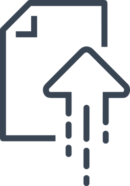 Siyah ve Beyaz Logo Simgesi PNG Biçimini Yükle. Web Sitesi Düğmesi, Mobil Uygulama Arayüzü, Dosya Aktarımı, Belge Paylaşımı, Bulut Depolama ve Veri Yedekleme için Minimalist Düz Tasarımlı Tek Renkli Ok Gönderme İşareti Grafiksel Elemanı