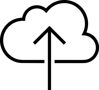 Siyah ve Beyaz Logo Simgesi PNG Biçimini Yükle. Web Sitesi Düğmesi, Mobil Uygulama Arayüzü, Dosya Aktarımı, Belge Paylaşımı, Bulut Depolama ve Veri Yedekleme için Minimalist Düz Tasarımlı Tek Renkli Ok Gönderme İşareti Grafiksel Elemanı