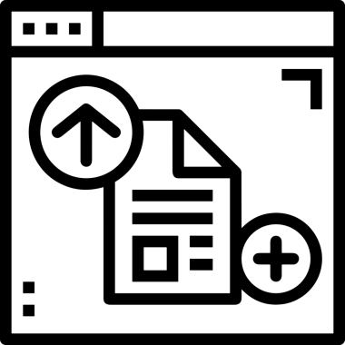 Siyah ve Beyaz Logo Simgesi PNG Biçimini Yükle. Web Sitesi Düğmesi, Mobil Uygulama Arayüzü, Dosya Aktarımı, Belge Paylaşımı, Bulut Depolama ve Veri Yedekleme için Minimalist Düz Tasarımlı Tek Renkli Ok Gönderme İşareti Grafiksel Elemanı