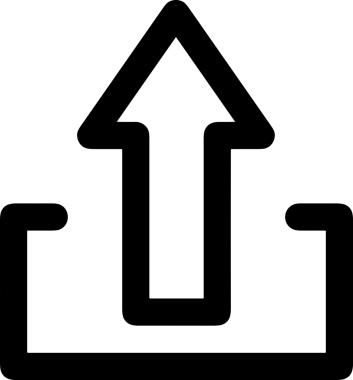 Siyah ve Beyaz Logo Simgesi PNG Biçimini Yükle. Web Sitesi Düğmesi, Mobil Uygulama Arayüzü, Dosya Aktarımı, Belge Paylaşımı, Bulut Depolama ve Veri Yedekleme için Minimalist Düz Tasarımlı Tek Renkli Ok Gönderme İşareti Grafiksel Elemanı