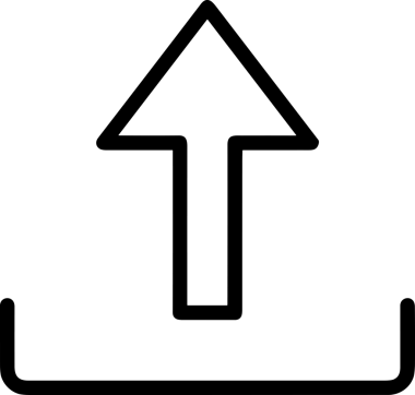 Siyah ve Beyaz Logo Simgesi PNG Biçimini Yükle. Web Sitesi Düğmesi, Mobil Uygulama Arayüzü, Dosya Aktarımı, Belge Paylaşımı, Bulut Depolama ve Veri Yedekleme için Minimalist Düz Tasarımlı Tek Renkli Ok Gönderme İşareti Grafiksel Elemanı