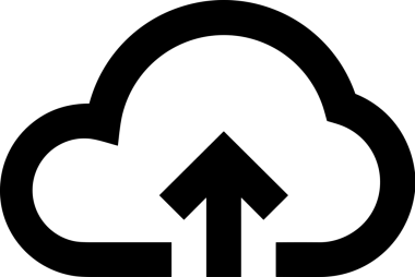 Siyah ve Beyaz Logo Simgesi PNG Biçimini Yükle. Web Sitesi Düğmesi, Mobil Uygulama Arayüzü, Dosya Aktarımı, Belge Paylaşımı, Bulut Depolama ve Veri Yedekleme için Minimalist Düz Tasarımlı Tek Renkli Ok Gönderme İşareti Grafiksel Elemanı