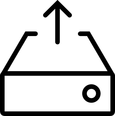 Siyah ve Beyaz Logo Simgesi PNG Biçimini Yükle. Web Sitesi Düğmesi, Mobil Uygulama Arayüzü, Dosya Aktarımı, Belge Paylaşımı, Bulut Depolama ve Veri Yedekleme için Minimalist Düz Tasarımlı Tek Renkli Ok Gönderme İşareti Grafiksel Elemanı