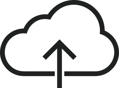 Siyah ve Beyaz Logo Simgesi PNG Biçimini Yükle. Web Sitesi Düğmesi, Mobil Uygulama Arayüzü, Dosya Aktarımı, Belge Paylaşımı, Bulut Depolama ve Veri Yedekleme için Minimalist Düz Tasarımlı Tek Renkli Ok Gönderme İşareti Grafiksel Elemanı