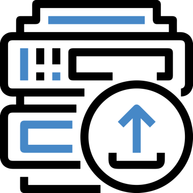 Siyah ve Beyaz Logo Simgesi PNG Biçimini Yükle. Web Sitesi Düğmesi, Mobil Uygulama Arayüzü, Dosya Aktarımı, Belge Paylaşımı, Bulut Depolama ve Veri Yedekleme için Minimalist Düz Tasarımlı Tek Renkli Ok Gönderme İşareti Grafiksel Elemanı