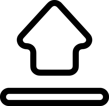 Siyah ve Beyaz Logo Simgesi PNG Biçimini Yükle. Web Sitesi Düğmesi, Mobil Uygulama Arayüzü, Dosya Aktarımı, Belge Paylaşımı, Bulut Depolama ve Veri Yedekleme için Minimalist Düz Tasarımlı Tek Renkli Ok Gönderme İşareti Grafiksel Elemanı