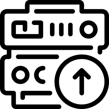 Siyah ve Beyaz Logo Simgesi PNG Biçimini Yükle. Web Sitesi Düğmesi, Mobil Uygulama Arayüzü, Dosya Aktarımı, Belge Paylaşımı, Bulut Depolama ve Veri Yedekleme için Minimalist Düz Tasarımlı Tek Renkli Ok Gönderme İşareti Grafiksel Elemanı