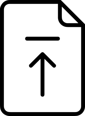 Siyah ve Beyaz Logo Simgesi PNG Biçimini Yükle. Web Sitesi Düğmesi, Mobil Uygulama Arayüzü, Dosya Aktarımı, Belge Paylaşımı, Bulut Depolama ve Veri Yedekleme için Minimalist Düz Tasarımlı Tek Renkli Ok Gönderme İşareti Grafiksel Elemanı