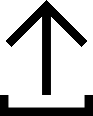 Siyah ve Beyaz Logo Simgesi PNG Biçimini Yükle. Web Sitesi Düğmesi, Mobil Uygulama Arayüzü, Dosya Aktarımı, Belge Paylaşımı, Bulut Depolama ve Veri Yedekleme için Minimalist Düz Tasarımlı Tek Renkli Ok Gönderme İşareti Grafiksel Elemanı