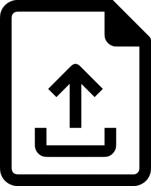 Siyah ve Beyaz Logo Simgesi PNG Biçimini Yükle. Web Sitesi Düğmesi, Mobil Uygulama Arayüzü, Dosya Aktarımı, Belge Paylaşımı, Bulut Depolama ve Veri Yedekleme için Minimalist Düz Tasarımlı Tek Renkli Ok Gönderme İşareti Grafiksel Elemanı