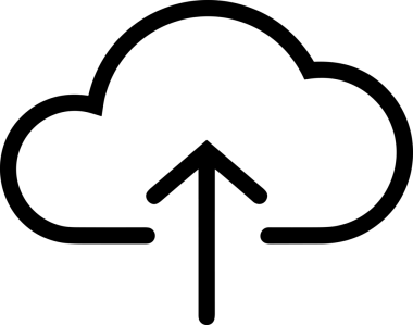 Siyah ve Beyaz Logo Simgesi PNG Biçimini Yükle. Web Sitesi Düğmesi, Mobil Uygulama Arayüzü, Dosya Aktarımı, Belge Paylaşımı, Bulut Depolama ve Veri Yedekleme için Minimalist Düz Tasarımlı Tek Renkli Ok Gönderme İşareti Grafiksel Elemanı