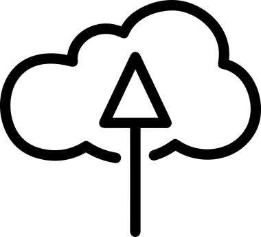 Siyah ve Beyaz Logo Simgesi PNG Biçimini Yükle. Web Sitesi Düğmesi, Mobil Uygulama Arayüzü, Dosya Aktarımı, Belge Paylaşımı, Bulut Depolama ve Veri Yedekleme için Minimalist Düz Tasarımlı Tek Renkli Ok Gönderme İşareti Grafiksel Elemanı