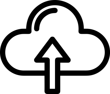 Siyah ve Beyaz Logo Simgesi PNG Biçimini Yükle. Web Sitesi Düğmesi, Mobil Uygulama Arayüzü, Dosya Aktarımı, Belge Paylaşımı, Bulut Depolama ve Veri Yedekleme için Minimalist Düz Tasarımlı Tek Renkli Ok Gönderme İşareti Grafiksel Elemanı