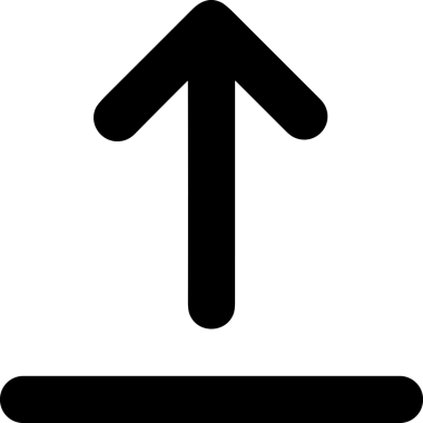 Siyah ve Beyaz Logo Simgesi PNG Biçimini Yükle. Web Sitesi Düğmesi, Mobil Uygulama Arayüzü, Dosya Aktarımı, Belge Paylaşımı, Bulut Depolama ve Veri Yedekleme için Minimalist Düz Tasarımlı Tek Renkli Ok Gönderme İşareti Grafiksel Elemanı