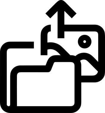 Siyah ve Beyaz Logo Simgesi PNG Biçimini Yükle. Web Sitesi Düğmesi, Mobil Uygulama Arayüzü, Dosya Aktarımı, Belge Paylaşımı, Bulut Depolama ve Veri Yedekleme için Minimalist Düz Tasarımlı Tek Renkli Ok Gönderme İşareti Grafiksel Elemanı