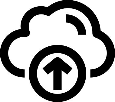 Siyah ve Beyaz Logo Simgesi PNG Biçimini Yükle. Web Sitesi Düğmesi, Mobil Uygulama Arayüzü, Dosya Aktarımı, Belge Paylaşımı, Bulut Depolama ve Veri Yedekleme için Minimalist Düz Tasarımlı Tek Renkli Ok Gönderme İşareti Grafiksel Elemanı