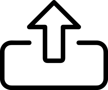 Siyah ve Beyaz Logo Simgesi PNG Biçimini Yükle. Web Sitesi Düğmesi, Mobil Uygulama Arayüzü, Dosya Aktarımı, Belge Paylaşımı, Bulut Depolama ve Veri Yedekleme için Minimalist Düz Tasarımlı Tek Renkli Ok Gönderme İşareti Grafiksel Elemanı