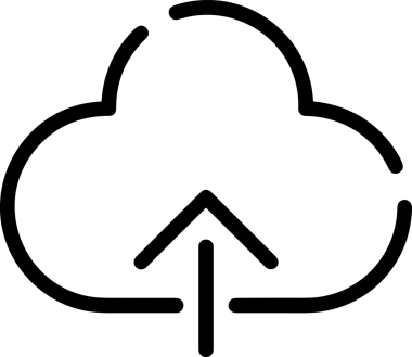 Siyah ve Beyaz Logo Simgesi PNG Biçimini Yükle. Web Sitesi Düğmesi, Mobil Uygulama Arayüzü, Dosya Aktarımı, Belge Paylaşımı, Bulut Depolama ve Veri Yedekleme için Minimalist Düz Tasarımlı Tek Renkli Ok Gönderme İşareti Grafiksel Elemanı