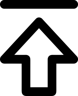 Siyah ve Beyaz Logo Simgesi PNG Biçimini Yükle. Web Sitesi Düğmesi, Mobil Uygulama Arayüzü, Dosya Aktarımı, Belge Paylaşımı, Bulut Depolama ve Veri Yedekleme için Minimalist Düz Tasarımlı Tek Renkli Ok Gönderme İşareti Grafiksel Elemanı