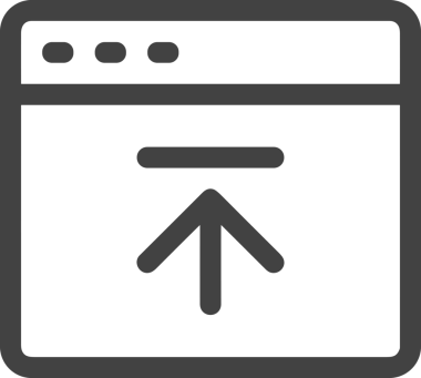 Siyah ve Beyaz Logo Simgesi PNG Biçimini Yükle. Web Sitesi Düğmesi, Mobil Uygulama Arayüzü, Dosya Aktarımı, Belge Paylaşımı, Bulut Depolama ve Veri Yedekleme için Minimalist Düz Tasarımlı Tek Renkli Ok Gönderme İşareti Grafiksel Elemanı