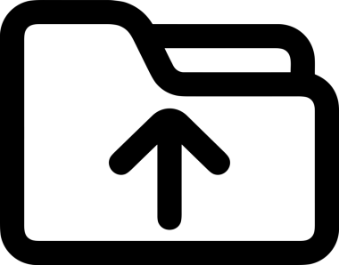 Siyah ve Beyaz Logo Simgesi PNG Biçimini Yükle. Web Sitesi Düğmesi, Mobil Uygulama Arayüzü, Dosya Aktarımı, Belge Paylaşımı, Bulut Depolama ve Veri Yedekleme için Minimalist Düz Tasarımlı Tek Renkli Ok Gönderme İşareti Grafiksel Elemanı