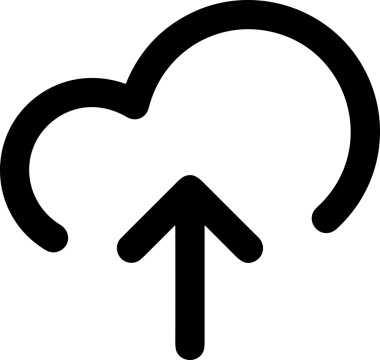 Siyah ve Beyaz Logo Simgesi PNG Biçimini Yükle. Web Sitesi Düğmesi, Mobil Uygulama Arayüzü, Dosya Aktarımı, Belge Paylaşımı, Bulut Depolama ve Veri Yedekleme için Minimalist Düz Tasarımlı Tek Renkli Ok Gönderme İşareti Grafiksel Elemanı