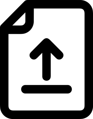 Siyah ve Beyaz Logo Simgesi PNG Biçimini Yükle. Web Sitesi Düğmesi, Mobil Uygulama Arayüzü, Dosya Aktarımı, Belge Paylaşımı, Bulut Depolama ve Veri Yedekleme için Minimalist Düz Tasarımlı Tek Renkli Ok Gönderme İşareti Grafiksel Elemanı