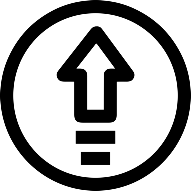 Siyah ve Beyaz Logo Simgesi PNG Biçimini Yükle. Web Sitesi Düğmesi, Mobil Uygulama Arayüzü, Dosya Aktarımı, Belge Paylaşımı, Bulut Depolama ve Veri Yedekleme için Minimalist Düz Tasarımlı Tek Renkli Ok Gönderme İşareti Grafiksel Elemanı