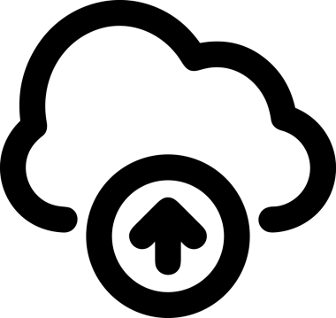 Siyah ve Beyaz Logo Simgesi PNG Biçimini Yükle. Web Sitesi Düğmesi, Mobil Uygulama Arayüzü, Dosya Aktarımı, Belge Paylaşımı, Bulut Depolama ve Veri Yedekleme için Minimalist Düz Tasarımlı Tek Renkli Ok Gönderme İşareti Grafiksel Elemanı