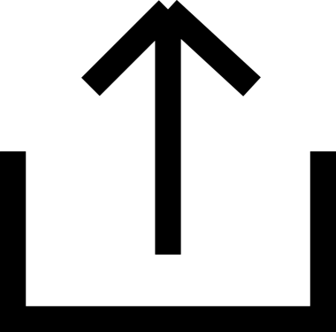 Siyah ve Beyaz Logo Simgesi PNG Biçimini Yükle. Web Sitesi Düğmesi, Mobil Uygulama Arayüzü, Dosya Aktarımı, Belge Paylaşımı, Bulut Depolama ve Veri Yedekleme için Minimalist Düz Tasarımlı Tek Renkli Ok Gönderme İşareti Grafiksel Elemanı