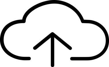 Siyah ve Beyaz Logo Simgesi PNG Biçimini Yükle. Web Sitesi Düğmesi, Mobil Uygulama Arayüzü, Dosya Aktarımı, Belge Paylaşımı, Bulut Depolama ve Veri Yedekleme için Minimalist Düz Tasarımlı Tek Renkli Ok Gönderme İşareti Grafiksel Elemanı