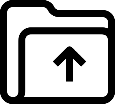 Siyah ve Beyaz Logo Simgesi PNG Biçimini Yükle. Web Sitesi Düğmesi, Mobil Uygulama Arayüzü, Dosya Aktarımı, Belge Paylaşımı, Bulut Depolama ve Veri Yedekleme için Minimalist Düz Tasarımlı Tek Renkli Ok Gönderme İşareti Grafiksel Elemanı