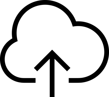 Siyah ve Beyaz Logo Simgesi PNG Biçimini Yükle. Web Sitesi Düğmesi, Mobil Uygulama Arayüzü, Dosya Aktarımı, Belge Paylaşımı, Bulut Depolama ve Veri Yedekleme için Minimalist Düz Tasarımlı Tek Renkli Ok Gönderme İşareti Grafiksel Elemanı