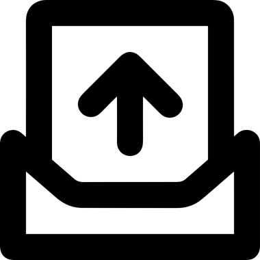 Siyah ve Beyaz Logo Simgesi PNG Biçimini Yükle. Web Sitesi Düğmesi, Mobil Uygulama Arayüzü, Dosya Aktarımı, Belge Paylaşımı, Bulut Depolama ve Veri Yedekleme için Minimalist Düz Tasarımlı Tek Renkli Ok Gönderme İşareti Grafiksel Elemanı