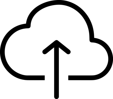 Siyah ve Beyaz Logo Simgesi PNG Biçimini Yükle. Web Sitesi Düğmesi, Mobil Uygulama Arayüzü, Dosya Aktarımı, Belge Paylaşımı, Bulut Depolama ve Veri Yedekleme için Minimalist Düz Tasarımlı Tek Renkli Ok Gönderme İşareti Grafiksel Elemanı
