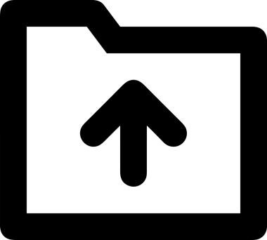 Siyah ve Beyaz Logo Simgesi PNG Biçimini Yükle. Web Sitesi Düğmesi, Mobil Uygulama Arayüzü, Dosya Aktarımı, Belge Paylaşımı, Bulut Depolama ve Veri Yedekleme için Minimalist Düz Tasarımlı Tek Renkli Ok Gönderme İşareti Grafiksel Elemanı